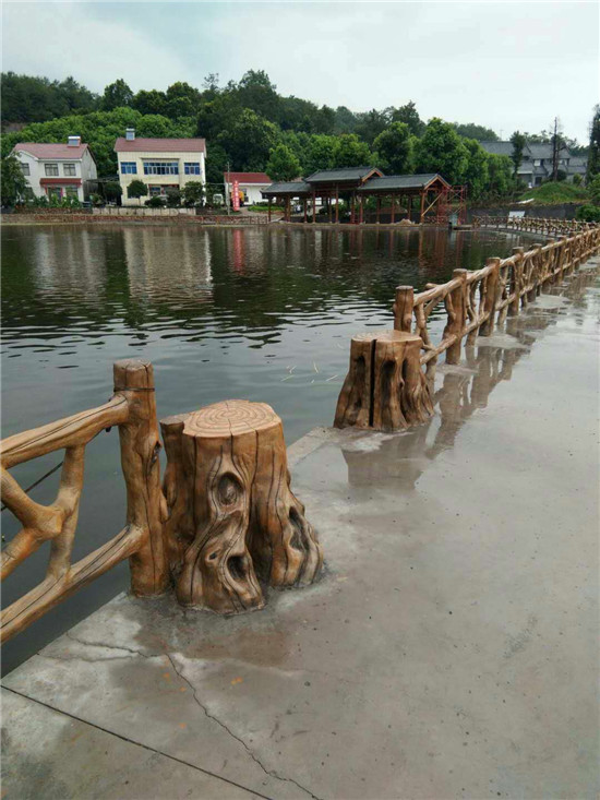 水泥手工現塑生態仿木護欄